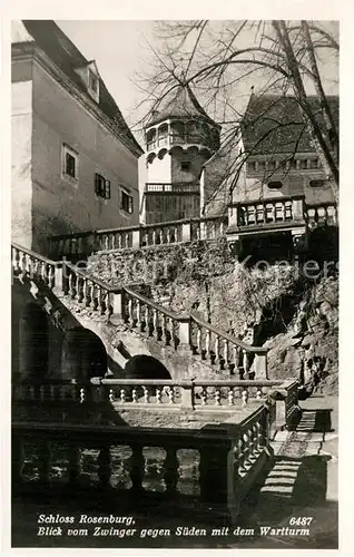 AK / Ansichtskarte Rosenburg Kamp Schloss Blick vom Zwinger nach Sueden mit Wartturm Kat. Rosenburg Mold