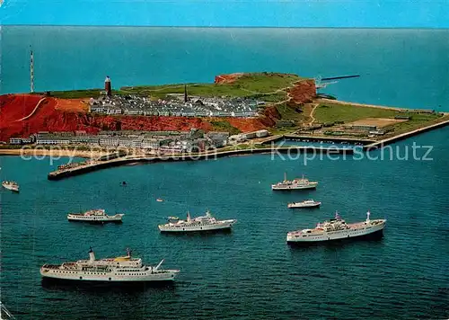 AK / Ansichtskarte Helgoland Fliegeraufnahme mit Seebaederschiffen auf Reede Kat. Helgoland