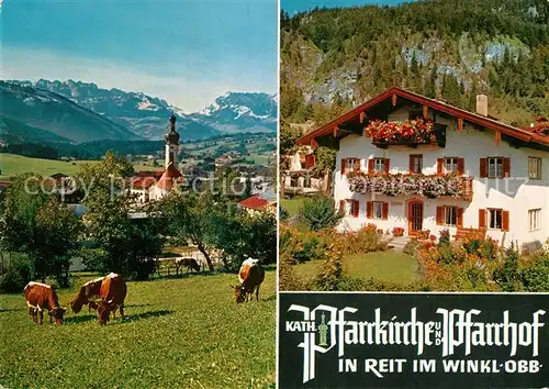 AK / Ansichtskarte Reit Winkl Kath Pfarrkirche und Pfarrhof Kat. Reit im Winkl