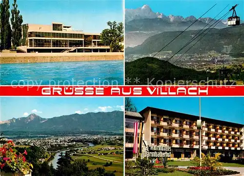 AK / Ansichtskarte Villach Kaernten Erholungszentrum Kongresshaus Blick von der Kanzelhoehe Kurhotel Warmbad Kat. Villach