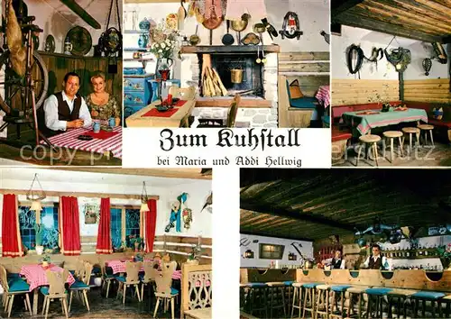 AK / Ansichtskarte Reit Winkl Tanzlokal Zum Kuhstall mit Maria und Addi Hellwig Bar Kat. Reit im Winkl