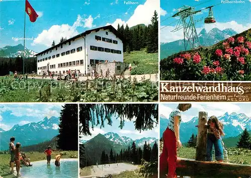 AK / Ansichtskarte Kanzelwand Kanzelwandhaus am Fellhorn Fellhornbahn Wassertreten Panorama Brunnen Kat. Oberstdorf