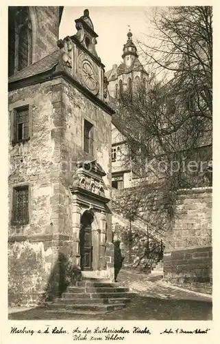 AK / Ansichtskarte Marburg Lahn Lutherische Kirche Blick zum Schloss Kat. Marburg