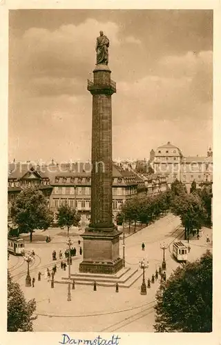 AK / Ansichtskarte Darmstadt Luisenplatz mit Monument Ludwig I und Schloss Kat. Darmstadt