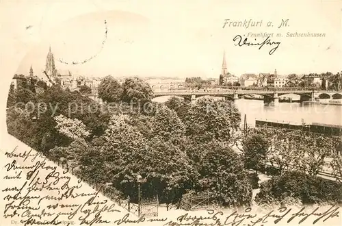 AK / Ansichtskarte Frankfurt Main Stadtpanorama mit Sachsenhausen Mainbruecke Kat. Frankfurt am Main