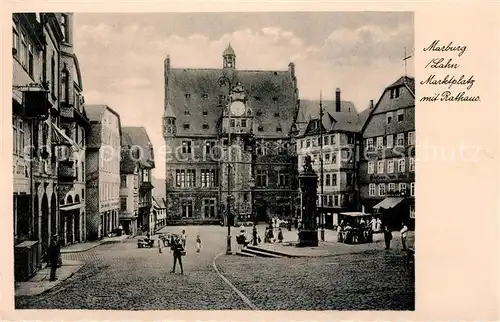 AK / Ansichtskarte Marburg Lahn Marktplatz mit Rathaus Kat. Marburg