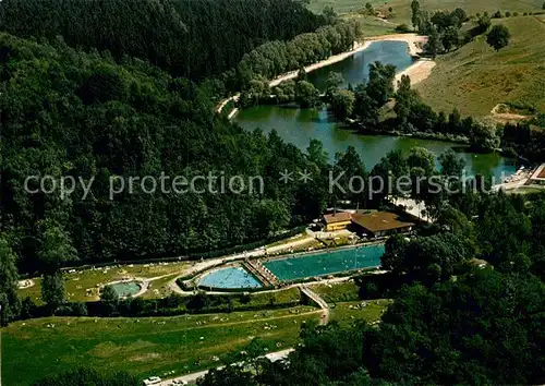 AK / Ansichtskarte Bad Gandersheim Fliegeraufnahme Schwimmbad Terrassen Cafe  Kat. Bad Gandersheim