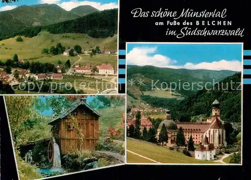 AK / Ansichtskarte Muenstertal Schwarzwald Teilansicht Muehle Kirche Kat. Muenstertal