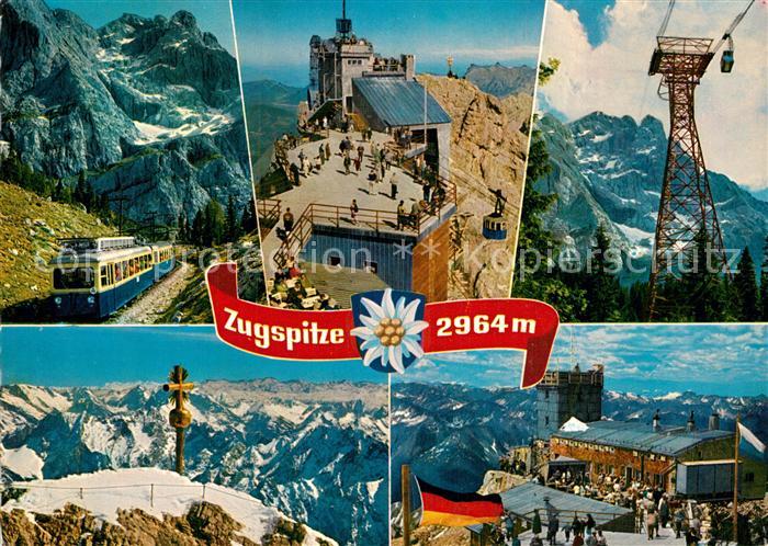 Ak Ansichtskarte Zugspitze Gipfelstation Zugspitzbahn Muenchner Haus Fernsicht Alpenpanorama 