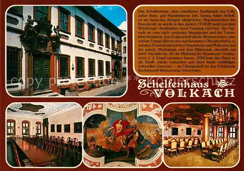 AK / Ansichtskarte Volkach Schelfenhaus Grosser Saal Deckengemaelde Speisesaal Kat. Volkach Main