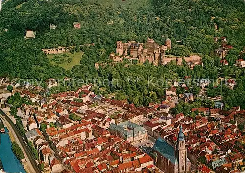 AK / Ansichtskarte Heidelberg Neckar Schloss Kirche Fliegeraufnahme Kat. Heidelberg