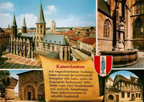 AK / Ansichtskarte Kaiserslautern Stiftskirche Portal Brunnen Fachwerkhaus Kat. Kaiserslautern