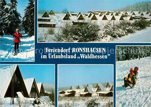 AK / Ansichtskarte Ronshausen Feriendorf Ronshausen Bungalows Schlittenfahrt Kat. Ronshausen
