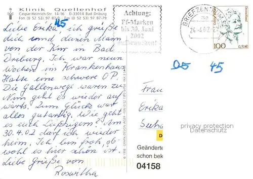 AK / Ansichtskarte Bad Driburg Klinik Quellenhof Speisesaal Kat. Bad Driburg