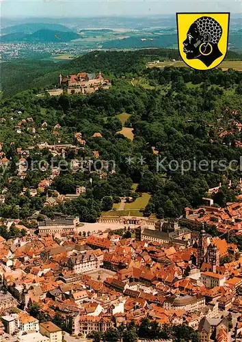 AK / Ansichtskarte Coburg Stadtkern mit Blick zur Veste Fliegeraufnahme Kat. Coburg