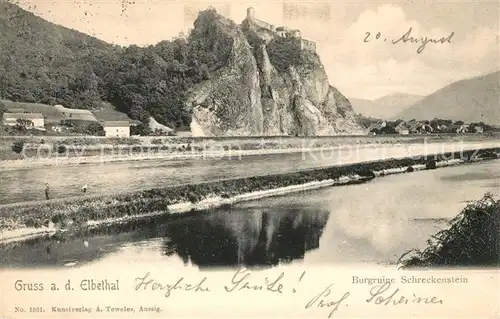 AK / Ansichtskarte Baden Wien Elbethal Burgruine Schreckenstein Kat. Baden