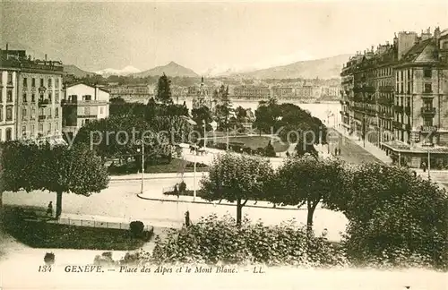 AK / Ansichtskarte Geneve GE Place des Alpes et le Mont Blanc Kat. Geneve