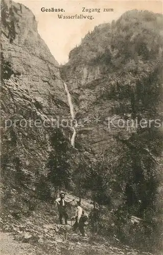 AK / Ansichtskarte Gesaeuse Zugang zum Wasserfall Kat. Weng im Gesaeuse