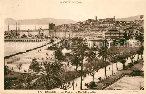 AK / Ansichtskarte Cannes Alpes Maritimes Port et Mont Chevalier Kat. Cannes