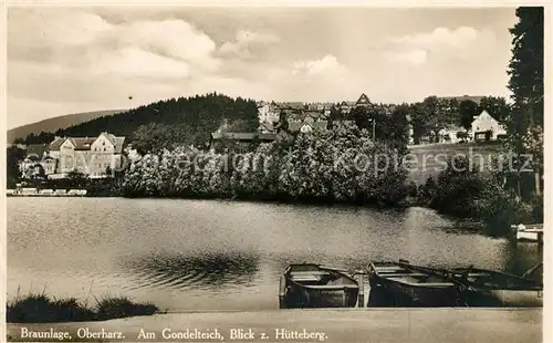 AK / Ansichtskarte Braunlage Gondelteich Blick zum Huetteberg Kat. Braunlage Harz