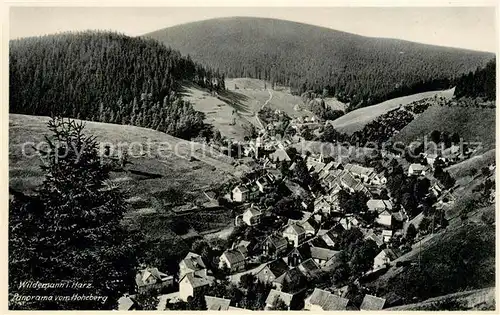 AK / Ansichtskarte Wildemann Panorama Blick vom Hoheberg Kat. Wildemann Harz