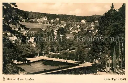 AK / Ansichtskarte Braunlage Blick auf Kurpark und Villenviertel am Jermerstein Serie Aus deutschen Landen Kat. Braunlage Harz