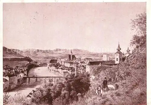 AK / Ansichtskarte Velden Mittelfranken Parie am Fluss Kuenstlerkarte Kat. Velden Pegnitz