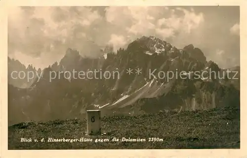 AK / Ansichtskarte Hinterbergerhuette Panorama Dolomiten