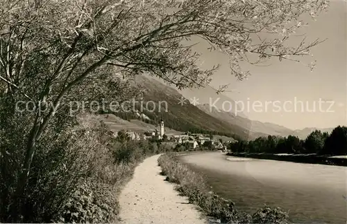 AK / Ansichtskarte Samedan Partie am Fluss Kat. Samedan