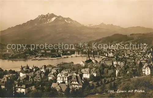 AK / Ansichtskarte Luzern LU Fliegeraufnahme mit Pilatus Vierwaldstaettersee Kat. Luzern