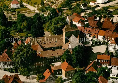AK / Ansichtskarte Fischbeck Weser Fliegeraufnahme mit Stiftskirche Kat. Hessisch Oldendorf