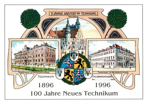 AK / Ansichtskarte Hildburghausen Technikum Helenenstr Rathaus Technikum Obere Marktstr Kat. Hildburghausen