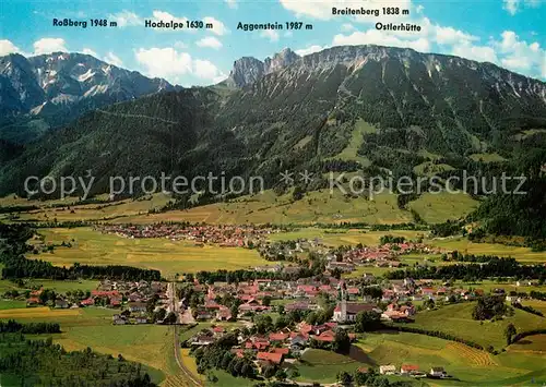 AK / Ansichtskarte Pfronten Fliegeraufnahme mit Rossberg Hochalpe Aggenstein Breitenberg Ostlerhuette Kat. Pfronten