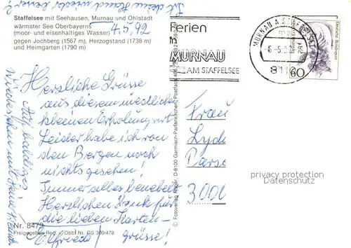 AK / Ansichtskarte Murnau Staffelsee Fliegeraufnahme mit Ohlstadt Jochberg Herzogstand und Heimgarten