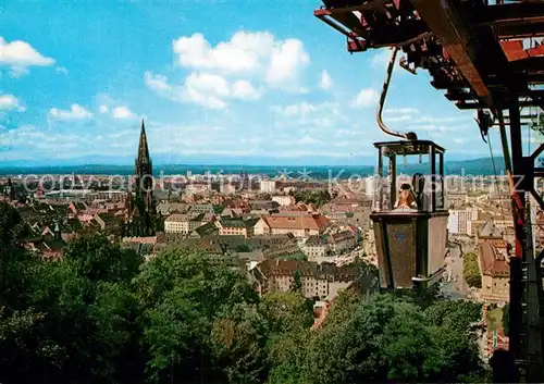 AK / Ansichtskarte Freiburg Breisgau Panorama Muenster Seilbahn zum Schlossberg Kat. Freiburg im Breisgau