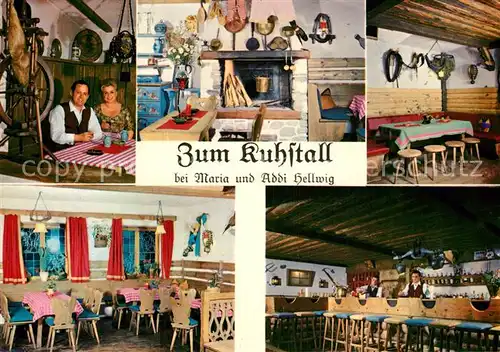 AK / Ansichtskarte Reit Winkl Tanzlokal Zum Kuhstall mit Maria und Addi Hellwig Gaststube Bar Kat. Reit im Winkl