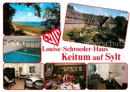 AK / Ansichtskarte Keitum Sylt Louise Schroeder Haus Hallenbad Gaststube Zimmer Kat. Sylt Ost
