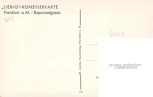 AK / Ansichtskarte Frankfurt Main Rapunzelgasse Liebig Kuenstlerkarte Kat. Frankfurt am Main