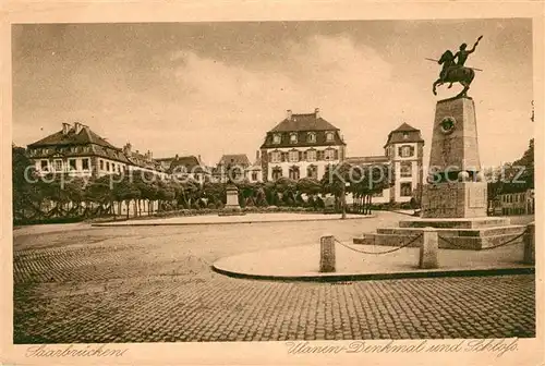 AK / Ansichtskarte Saarbruecken Ulanendenkmal und Schloss Kat. Saarbruecken