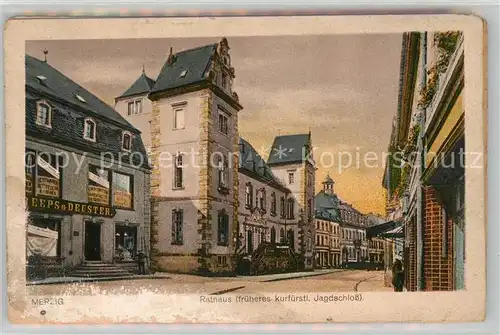 AK / Ansichtskarte Merzig Rathaus frueheres kurfuerstliches Jagdschloss Saartal von der Cloev Kat. Merzig