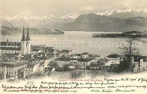 AK / Ansichtskarte Luzern LU Hofkirche Vierwaldstaettersee Alpen Kat. Luzern
