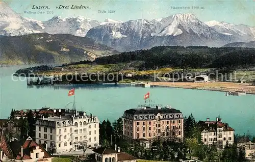 AK / Ansichtskarte Luzern LU Drei Linden Vierwaldstaettersee Kat. Luzern