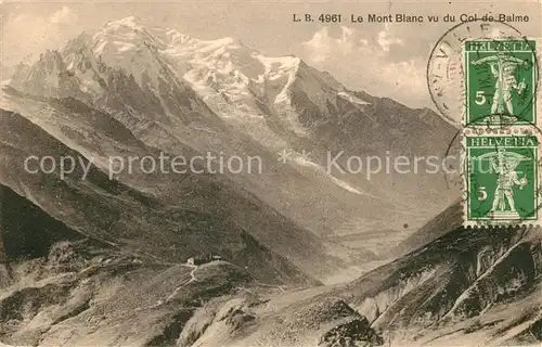 AK / Ansichtskarte Mont Blanc vu du Col de Balme Kat. Chamonix Mont Blanc