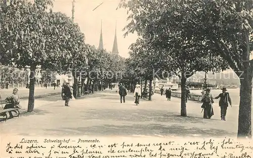 AK / Ansichtskarte Luzern LU Promenade vor dem Hotel Schweizerhof Kat. Luzern