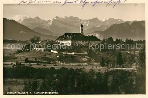 AK / Ansichtskarte Reutberg Kloster Kloster mit Karwendelgebirge Kat. Sachsenkam