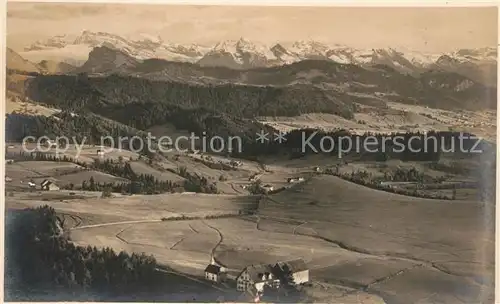 AK / Ansichtskarte Pfaeffikon SZ Panorama Blick vom Etzel gegen Glaernisch und boeser Faulen Alpen Kat. Pfaeffikon SZ