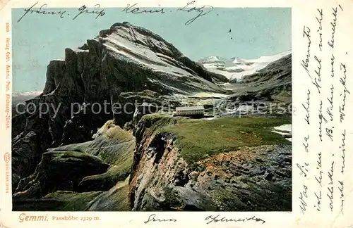 AK / Ansichtskarte Gemmi Wallis Passhoehe Gebirgspass Alpen