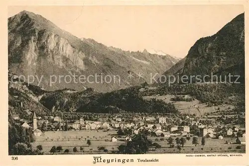 AK / Ansichtskarte Meiringen BE Gesamtansicht mit Alpenpanorama Berner Alpen Kat. Meiringen