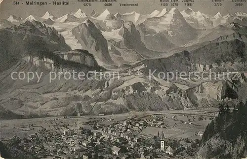 AK / Ansichtskarte Meiringen BE Panorama Haslital mit Berner Alpen Kat. Meiringen
