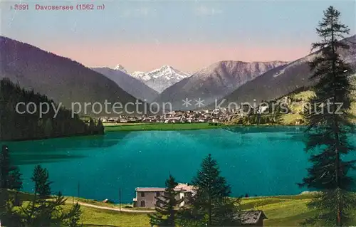 AK / Ansichtskarte Davos GR Davosersee Alpenpanorama Kat. Davos